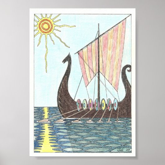VIKING SHIP print (5 x 7 inch) (Voorkant)