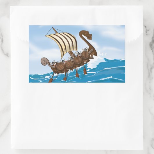 Viking Ship Rechthoekige Sticker (Tas)