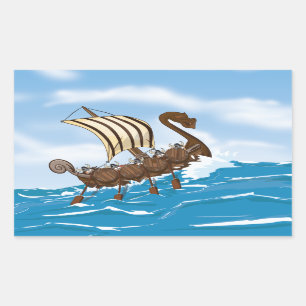Viking Ship Rechthoekige Sticker
