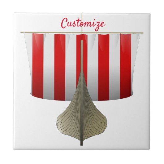 Viking Ship Sailing Thunder_Cove Tegeltje (Voorkant)