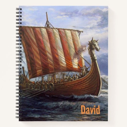 Viking Ship Theme Notitieboek gepersonaliseerd (Voorkant)