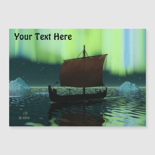 Viking Ship under Northern Lights (Voorkant)