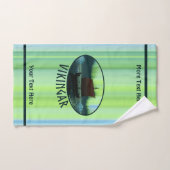 Viking Ship under Northern Lights Bad Handdoek (Handdoek)