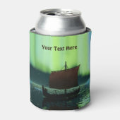 Viking Ship under Northern Lights Blikjeskoeler (Blikje Voorkant)