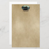 Viking Ship under Northern Lights Briefpapier (Voorkant / Achterkant)