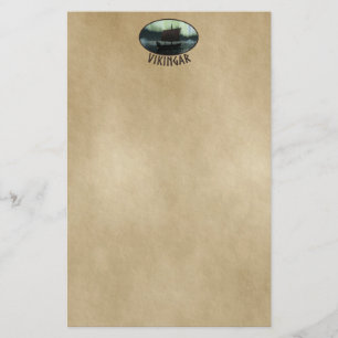 Viking Ship under Northern Lights Briefpapier