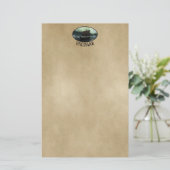 Viking Ship under Northern Lights Briefpapier (Staand voorkant)