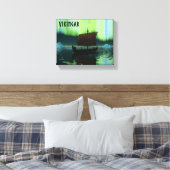 Viking Ship under Northern Lights Canvas Afdruk (Insitu (Slaapkamer))
