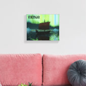 Viking Ship under Northern Lights Canvas Afdruk (Insitu (Woonkamer))