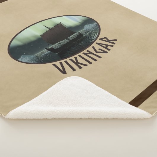 Viking Ship under Northern Lights Sherpa Deken (3/4)