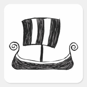 Viking Ship Vierkante Sticker