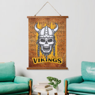 Viking Skeleton Hanging Tapestry Hangend Wandkleed
