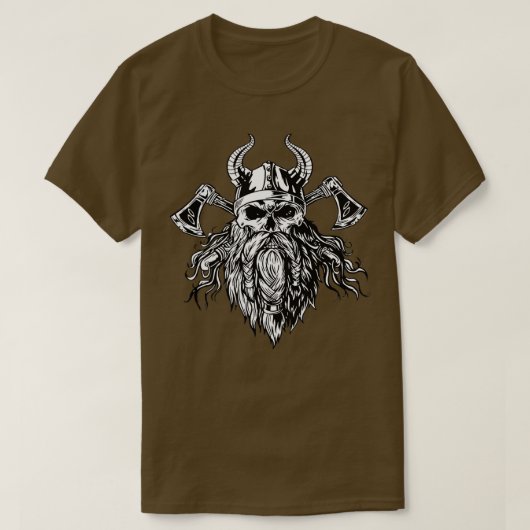Viking skull ax krijger t-shirt (Design voorkant)