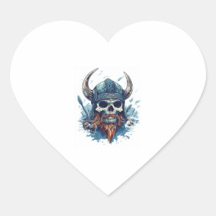 Viking Skull Berserker Hart Sticker