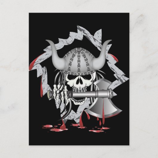 Viking Skull Briefkaart (Voorkant)
