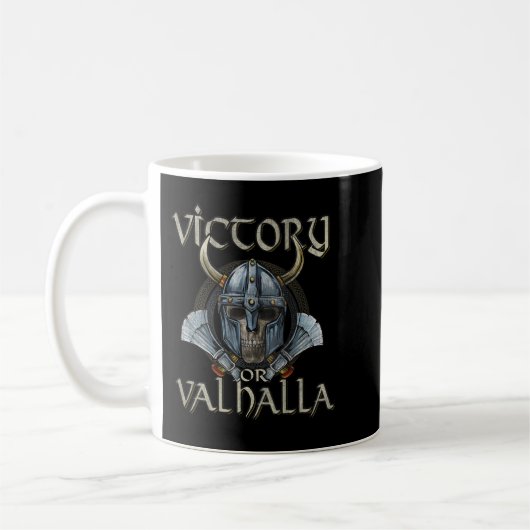 Viking Skull Victory Or Valhalla Koffiemok (Links)