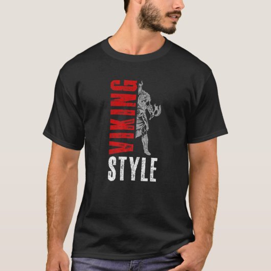 Viking Style Warrior Odin Workout Nordic Valhalla T-shirt (Voorkant)