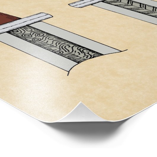 Viking Sword Pattern Welding Foto Afdruk (Hoek)