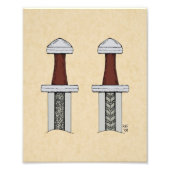 Viking Sword Pattern Welding Foto Afdruk (Voorkant)