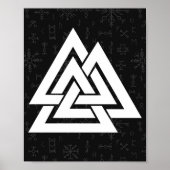 Viking Symbol Valknut met Keltische looppas - Valk Poster (Voorkant)