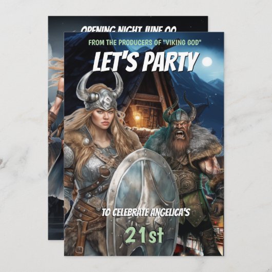 Viking thema Noorse krijgers middeleeuwse mannen v Kaart (Voorkant / Achterkant)