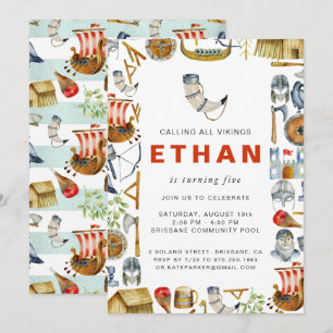 Viking Thème Anniversaire Fête Invitation