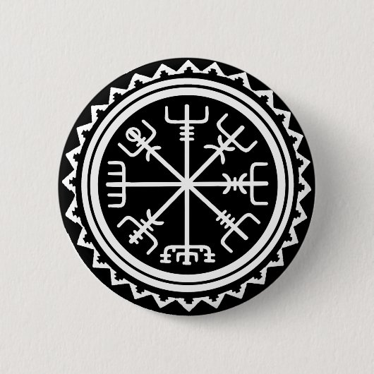 Viking Vegvisir Compass Ronde Button 5,7 Cm (Voorkant)