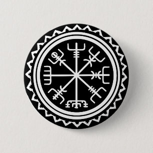 Viking Vegvisir Compass Ronde Button 5,7 Cm