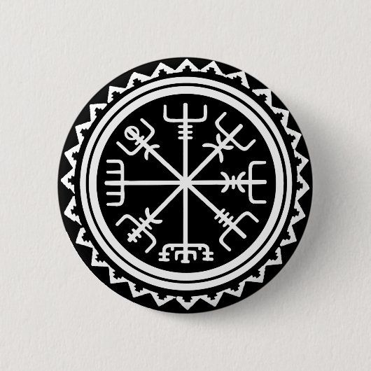 Viking Vegvisir Nautical Compass Ronde Button 5,7 Cm (Voorkant)