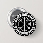 Viking Vegvisir Nautical Compass Ronde Button 5,7 Cm (Voorkant /achterkant)