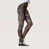 Viking Vest Armor Brown Leather Abstract Leggings (Rechts)