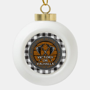 Viking Victory of Valhalla Crossed Ax werkt met sp Keramische Bal Ornament
