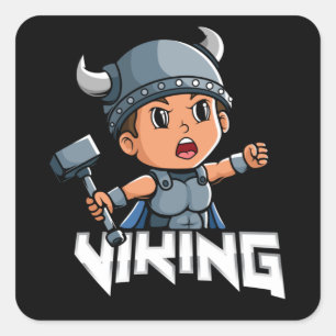 Viking Vierkante Sticker
