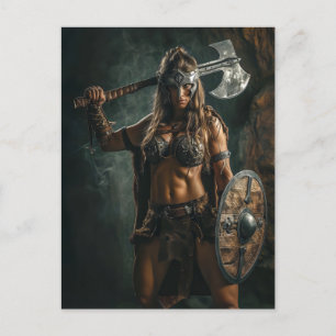 Viking vrouw kracht en elegantie briefkaart