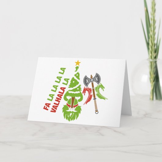Viking Walhalla Kerstvakantie Feestdagen Kaart (Voorkant)