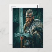 Viking Warrior in Authentic Attire Briefkaart (Voorkant / Achterkant)