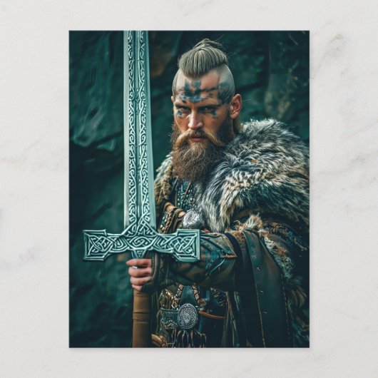 Viking Warrior in Authentic Attire Briefkaart (Voorkant)