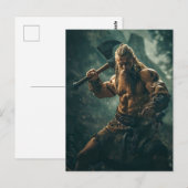 Viking Warrior in Authentic Attire Briefkaart (Voorkant / Achterkant)