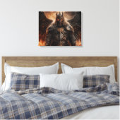 Viking Warrior Knight - Uitgerekte canvas Print (Insitu (Slaapkamer))