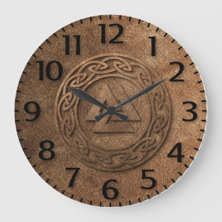 Viking Warrior Leather Print Grote Klok