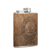 Viking Warrior Leather Print Heupfles (Rechts)