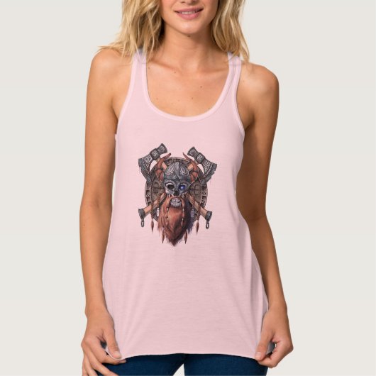 Viking Warrior Skull Tanktop (Voorkant)