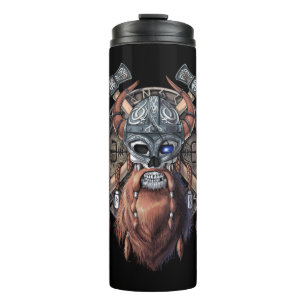 Viking Warrior Skull Thermosbeker