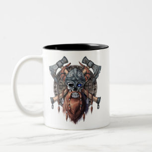 Viking Warrior Skull Tweekleurige Koffiemok