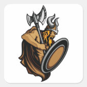 Viking Warrior Vierkante Sticker (Voorkant)