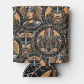 Viking Warriors: Kleurrijk patroon Blikjeskoeler (Voorkant)