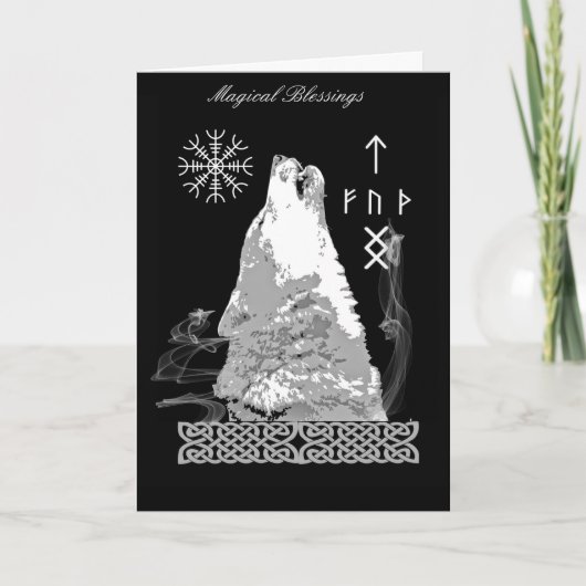 Viking Wolf Blessings Kaart (Voorkant)