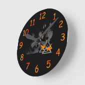 Viking Wolf Clock Ronde Klok (Hoek)