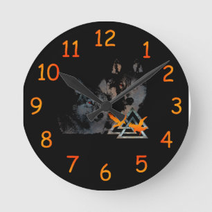 Viking Wolf Clock Ronde Klok