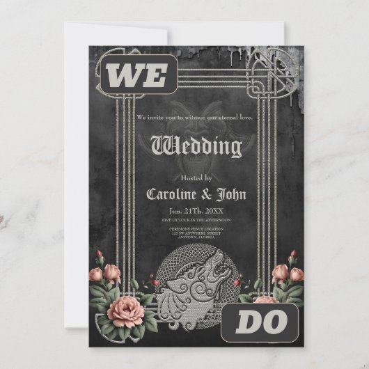 Viking Wolf en Rozen. Een gestileerde wolfskop, Kaart (Voorkant)